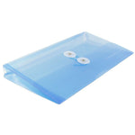 JAM Paper® Plastic Envelopes with Button and String Tie Closure, #10 Business Booklet, 5.25 x 10, Blue, 12/Pack (921B1BU)