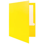 JAM Paper Laminated 2-Pocket Glossy Presentation Folders, Yellow, 25/Pack (385GYED)