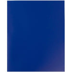 JAM Paper POP 2-Pocket Plastic Portfolio Folder, Deep Blue, 6/Pack (382Ebud)