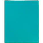 JAM Paper POP Two-Pocket Plastic Folders, Teal, 6/Pack (382Eted)