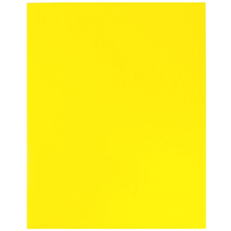 JAM Paper Laminated 2-Pocket Glossy Presentation Folders, Yellow, 25/Pack (385GYED)