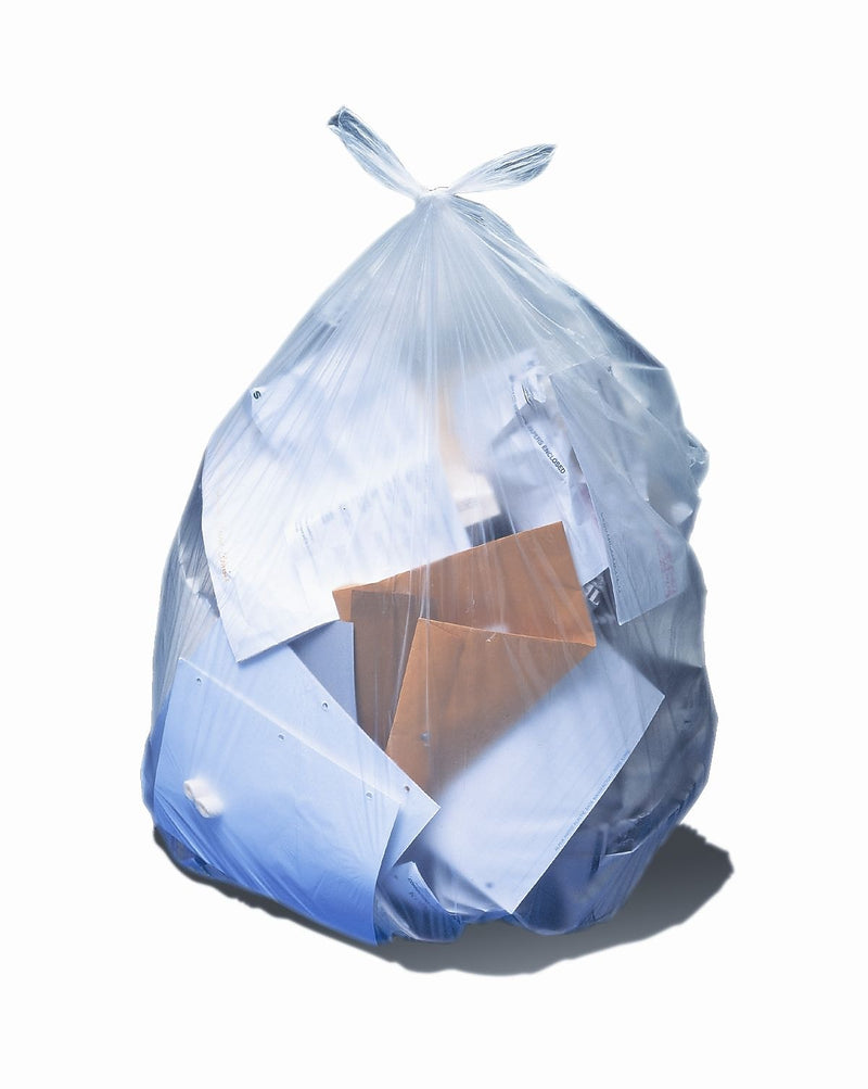Heritage 50-56 Gallon Industrial Trash Bag, 43" x 47", Low Density, 1.5 Mil, Clear (H8647AC)
