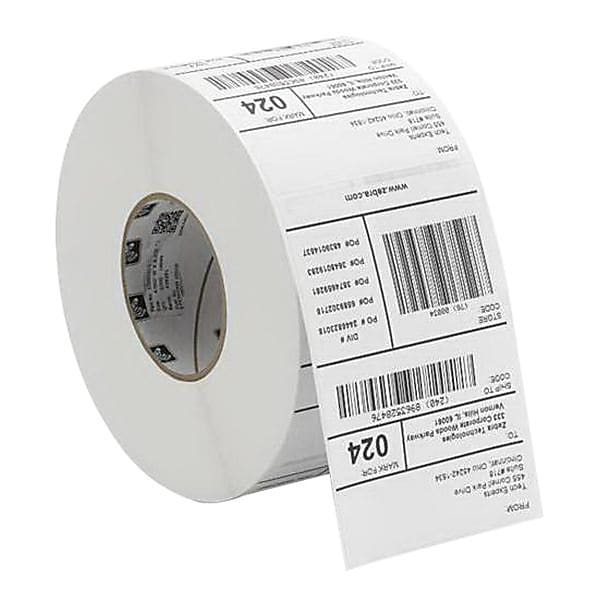 Zebra® Z-Ultimate 4000T Permanent Adhesive Thermal Transfer Label, 1 1/2" x 1/2", Pearl White, 4/Roll (10011706)