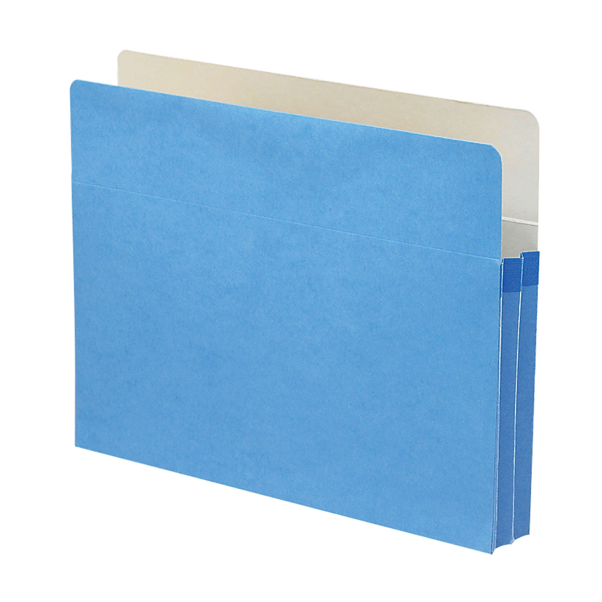 Smead File Pocket, Straight Cut Tab, 1-3/4" Expansion, Letter Size, Blue, Each (73215)