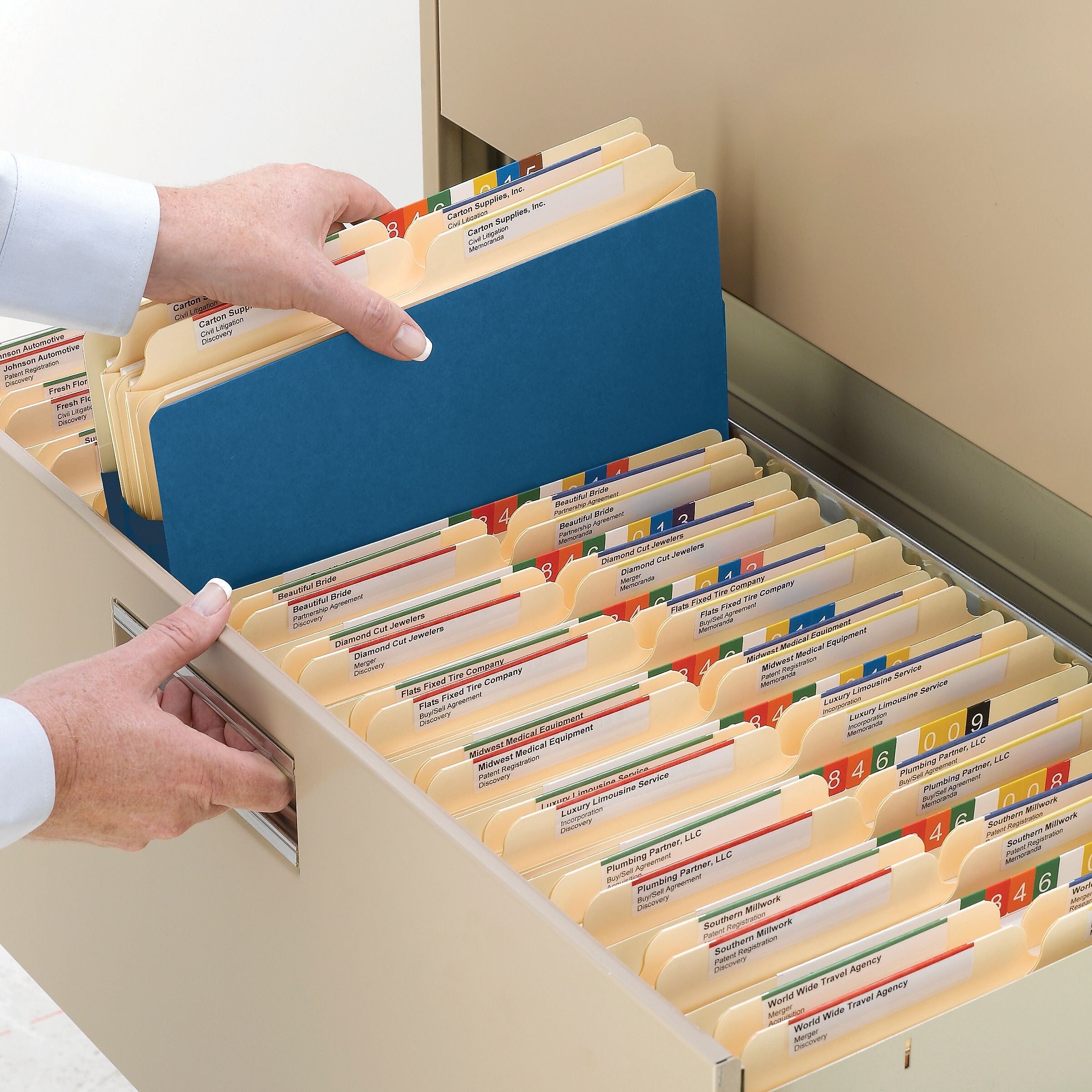 Smead File Pocket, Straight Cut Tab, 1-3/4" Expansion, Letter Size, Blue, Each (73215)