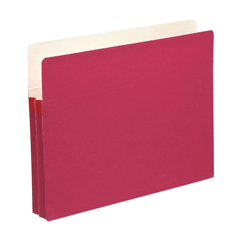 Smead File Pocket, Straight-Cut Tab, 1-3/4" Expansion, Letter Size, Red (73221)