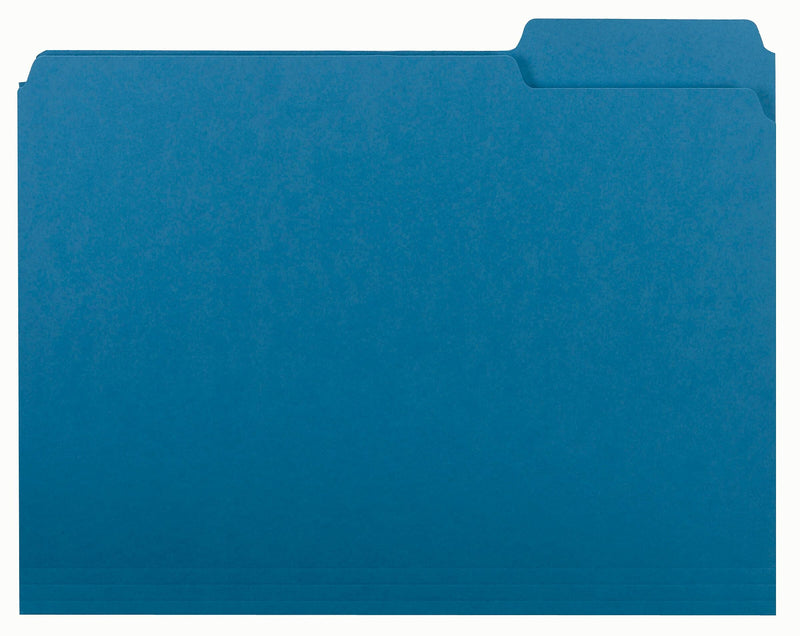 Smead Interior File Folder, 3 Tab, Letter Size, Sky Blue, 100/BX (10287)