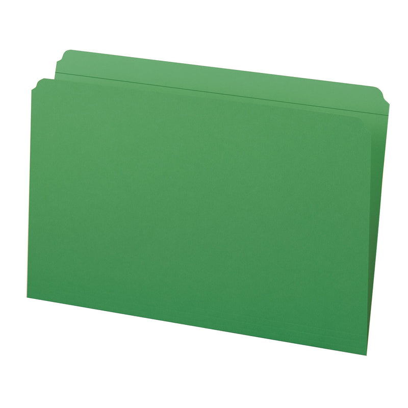 Smead File Folder, Reinforced Straight-Cut Tab, Legal Size, Green, 100/Box  (17110)