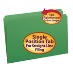 Smead File Folder, Reinforced Straight-Cut Tab, Legal Size, Green, 100/Box  (17110)