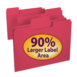 Smead SuperTab File Folder, 3 Tab, Letter Size, Red, 100/Box (11983)