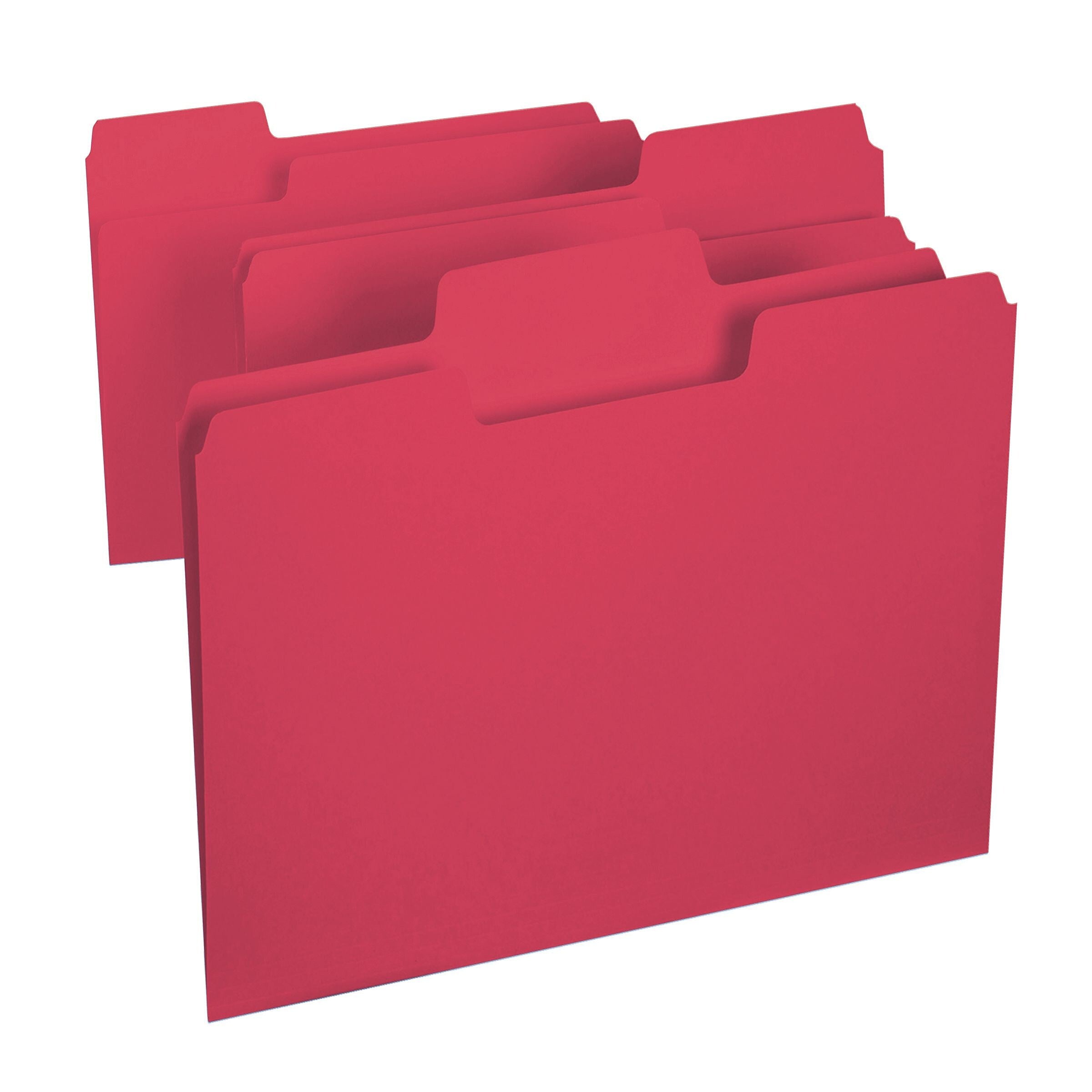 Smead SuperTab File Folder, 3 Tab, Letter Size, Red, 100/Box (11983)