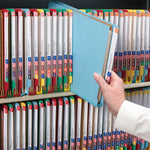 Smead SafeSHIELD 50% Recycled Heavy Duty Pressboard Classification Folder, 2-Dividers, 2" Expansion, Letter Size, Blue, 10/Box