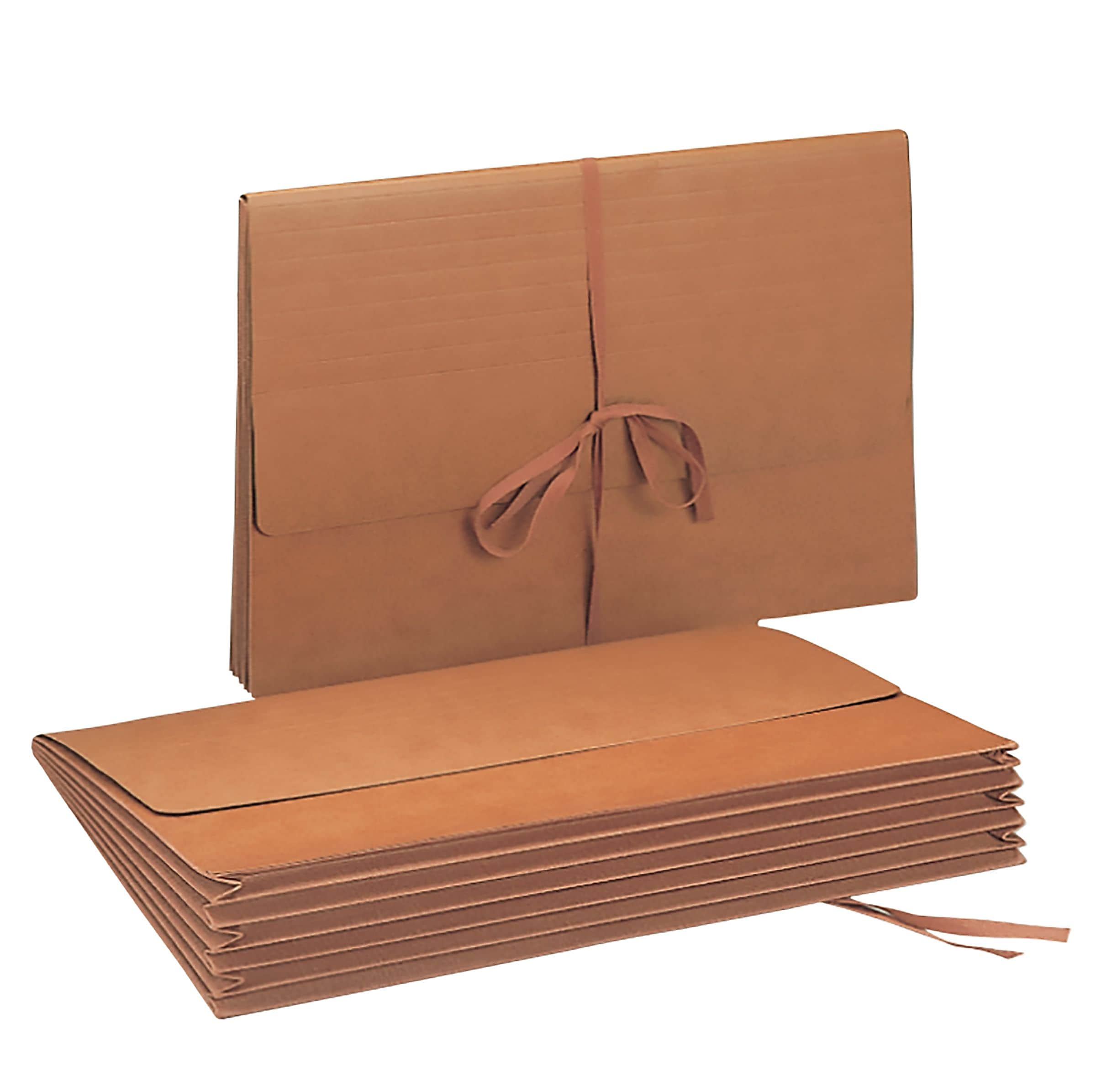 Smead 5-1/4" Expansion Wallet, Flap with Cloth Tie Closure, Letter Size, Redrope (71073)