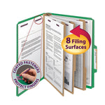 Smead SafeSHIELD 50% Recycled Heavy Duty Pressboard Classification Folder, 3-Dividers, 3" Expansion, Green, 50/Carton