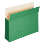Smead Paper Stock File Pocket, 3.5" Expansion, Letter Size, Green (73226)