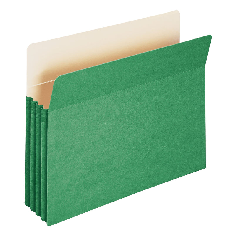 Smead Paper Stock File Pocket, 3.5" Expansion, Letter Size, Green (73226)