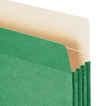 Smead Paper Stock File Pocket, 3.5" Expansion, Letter Size, Green (73226)