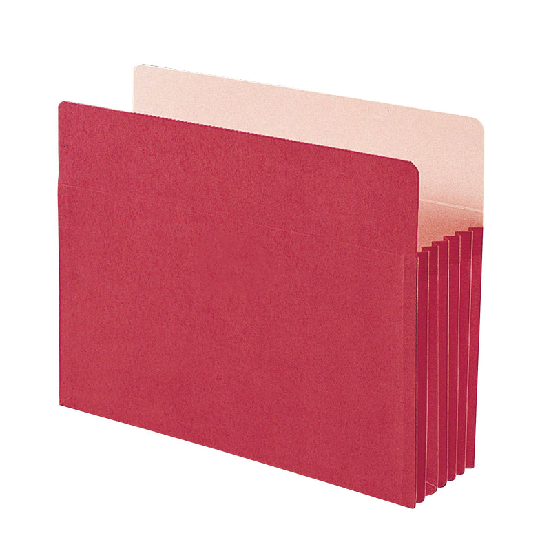 Smead File Pocket, Straight-Cut Tab, 5 1/4" Expansion, Letter Size, Red, Each (73241)
