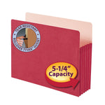 Smead File Pocket, Straight-Cut Tab, 5 1/4" Expansion, Letter Size, Red, Each (73241)
