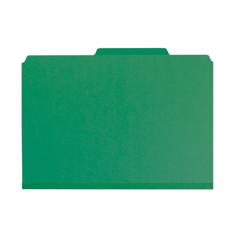 Smead SafeSHIELD® Pressboard Classification Folder, 3 Dividers, 3" Expansion, Legal Size, Green, 10/Box (19097)