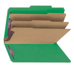 Smead SafeSHIELD® Pressboard Classification Folder, 3 Dividers, 3" Expansion, Legal Size, Green, 10/Box (19097)