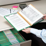 Smead SafeSHIELD® Pressboard Classification Folder, 3 Dividers, 3" Expansion, Legal Size, Green, 10/Box (19097)