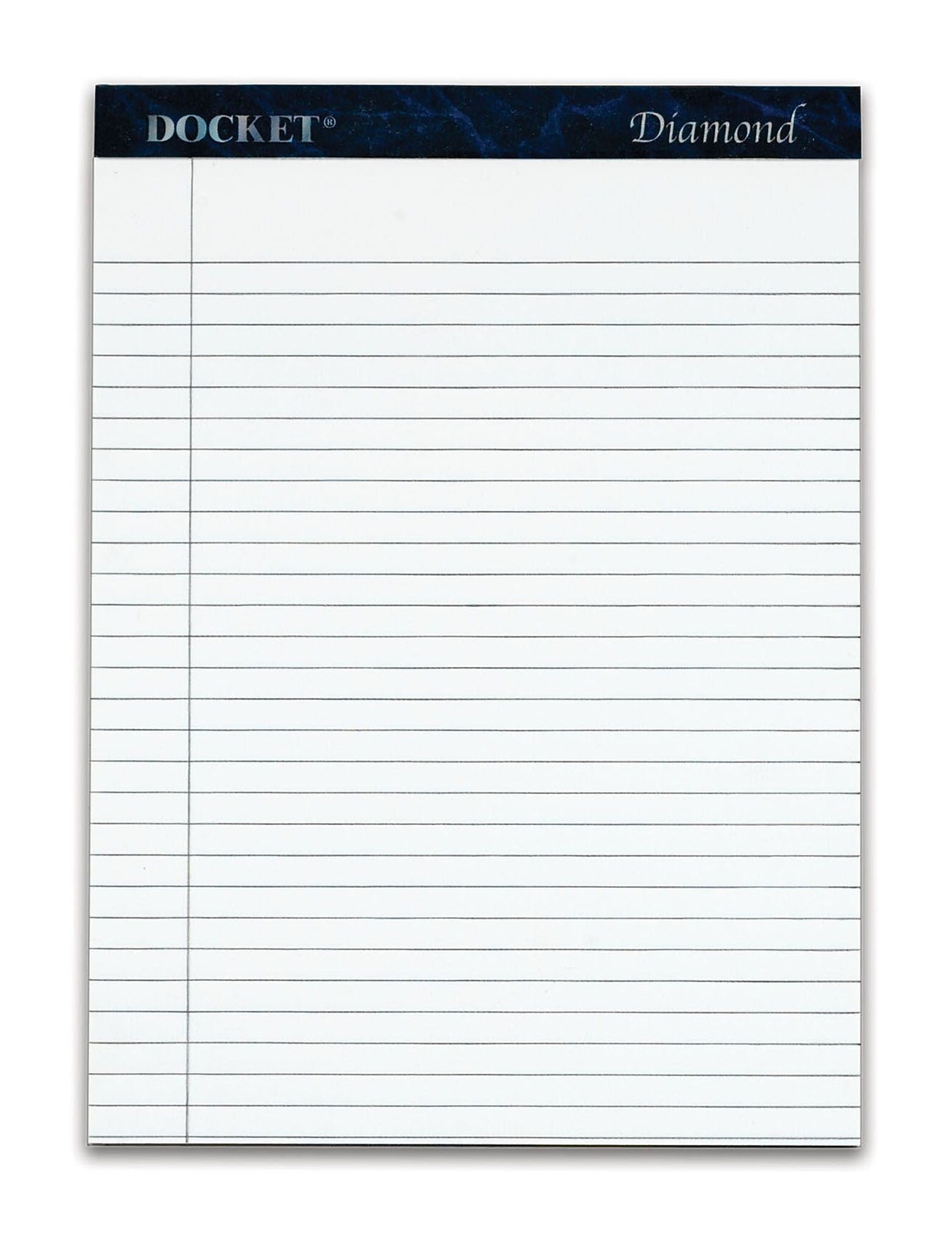 TOPS Docket Diamond Premium Stationery Tablets, 8-1/2" x 11-3/4", Legal Ruled, White, 50 Sheets/Pad, 2 Pads/Pack (63975)