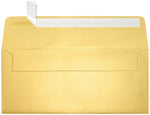 LUX 4 1/8" x 9 1/2" #10 80lbs. Square Flap Envelopes W/Glue Closure, Gold Metallic