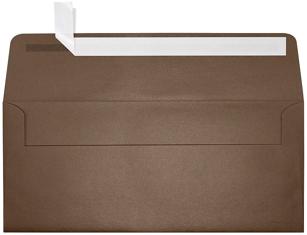 LUX 4 1/8" x 9 1/2" #10 80lbs. Square Flap Envelopes, Bronze Metallic, 50/Pack