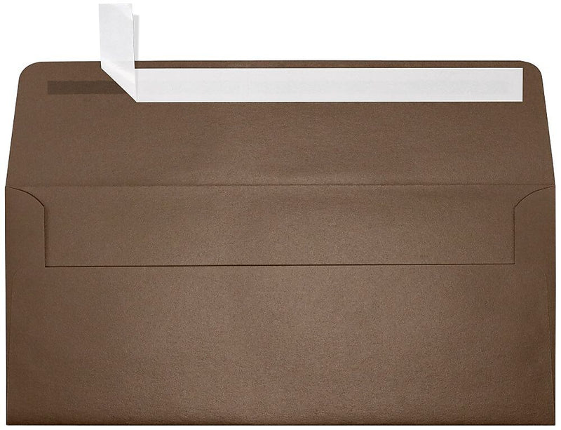 LUX 4 1/8" x 9 1/2" #10 80lbs. Square Flap Envelopes, Bronze Metallic, 50/Pack