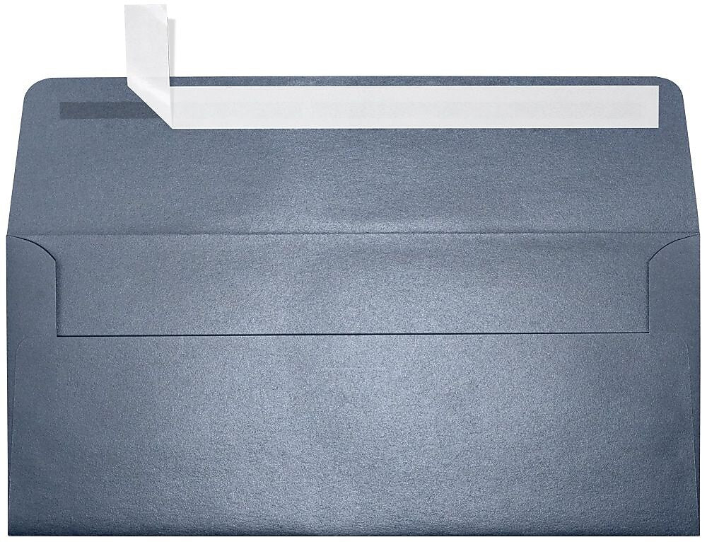 LUX 4 1/8" x 9 1/2" #10 80lbs. Square Flap Envelopes, Anthracite Metallic Gray, 50/Pack