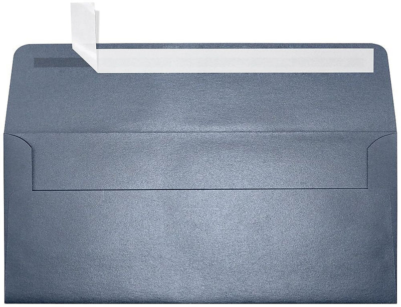 LUX 4 1/8" x 9 1/2" #10 80lbs. Square Flap Envelopes, Anthracite Metallic Gray, 50/Pack