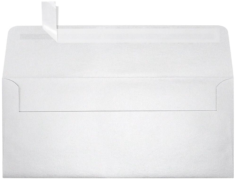 LUX 4 1/8" x 9 1/2" #10 80lbs. Square Flap Envelopes, Crystal Metallic, 50/Pack