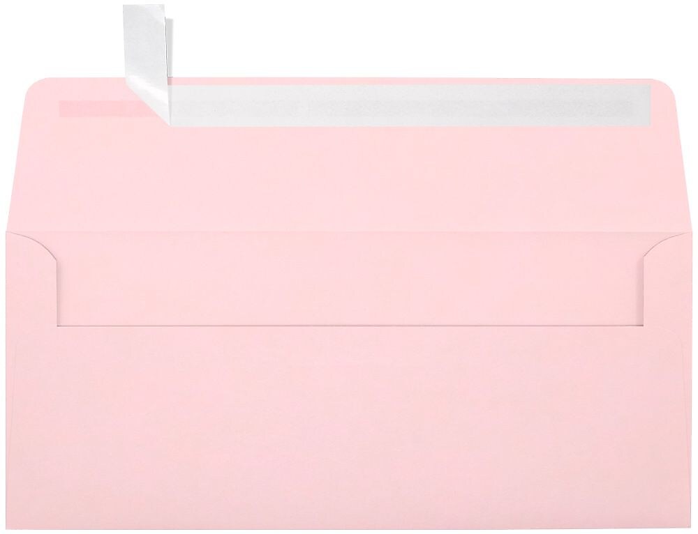 LUX 70lbs. 4 1/8" x 9 1/2" #10 Square Flap Envelopes, Candy Pink, 500/BX
