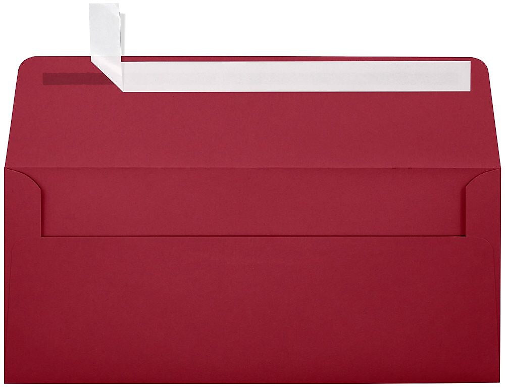 LUX 4 1/8" x 9 1/2" #10 70lbs. Square Flap Envelopes, Garnet Red, 50/Pack