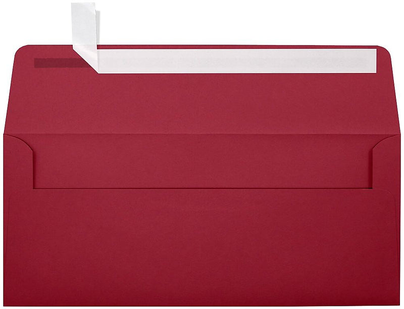 LUX 4 1/8" x 9 1/2" #10 70lbs. Square Flap Envelopes, Garnet Red, 50/Pack