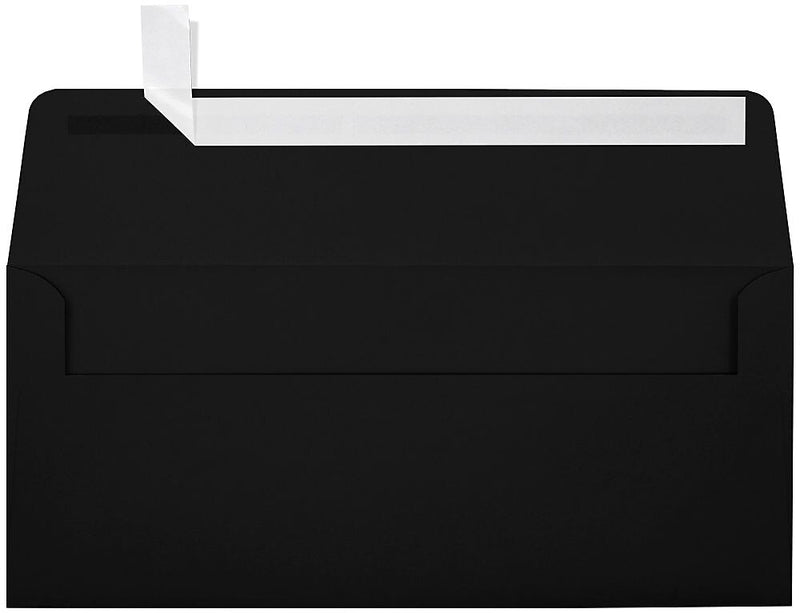 LUX 80lbs. 4 1/8" x 9 1/2" #10 Square Flap Envelopes, Midnight Black, 250/BX