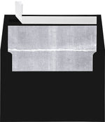 LUX A4 Foil Lined Invitation Envelopes (4 1/4 x 6 1/4) 250/Box, Black w/Silver LUX Lining (FLBK4872-03-250)