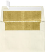 LUX A4 Foil Lined Invitation Envelopes (4 1/4 x 6 1/4) 50/Box, Natural w/Gold LUX Lining (FLNT4872-04-50)