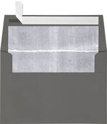 LUX A4 Foil Lined Invitation Envelopes (4 1/4 x 6 1/4) 50/Box, Smoke w/Silver LUX Lining (FLSM4872-03-50)