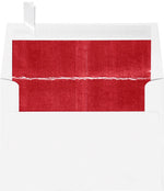 LUX A4 Foil Lined Invitation Envelopes (4 1/4 x 6 1/4) 50/Box, White w/Red LUX Lining (FLWH4872-01-50)