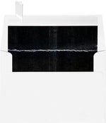 LUX A4 Foil Lined Invitation Envelopes (4 1/4 x 6 1/4) 1000/Box, White w/Black LUX Lining (FLWH4872-02-100)