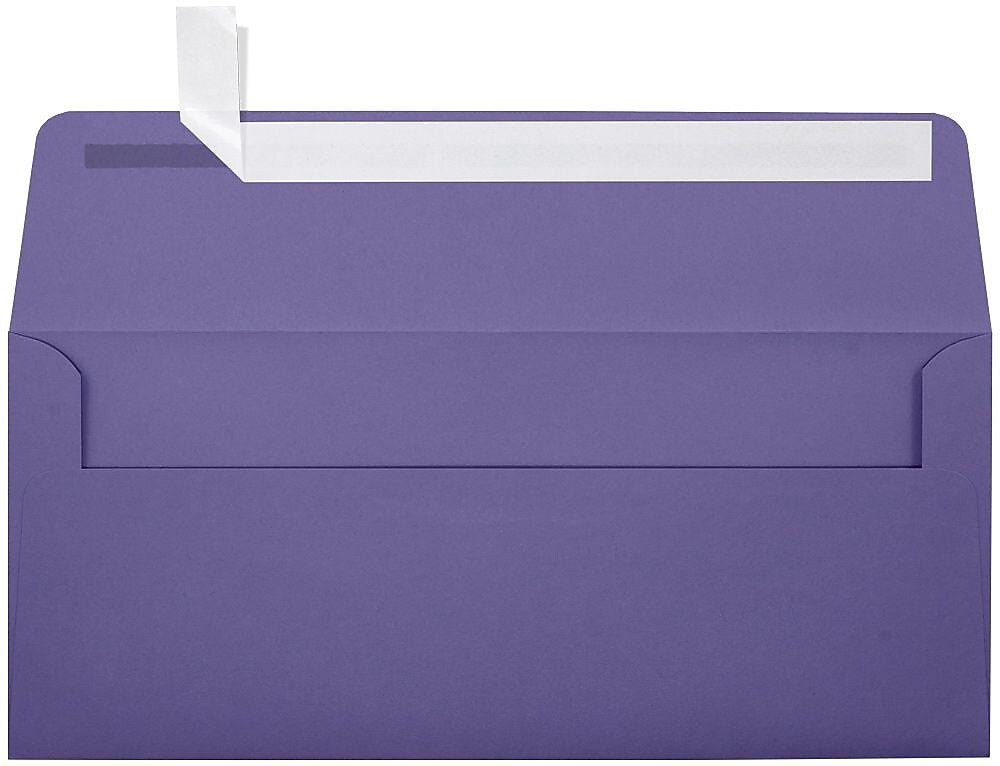 LUX 80lbs. 4 1/8" x 9 1/2" #10 Square Flap Envelopes, Wisteria Purple, 250/BX