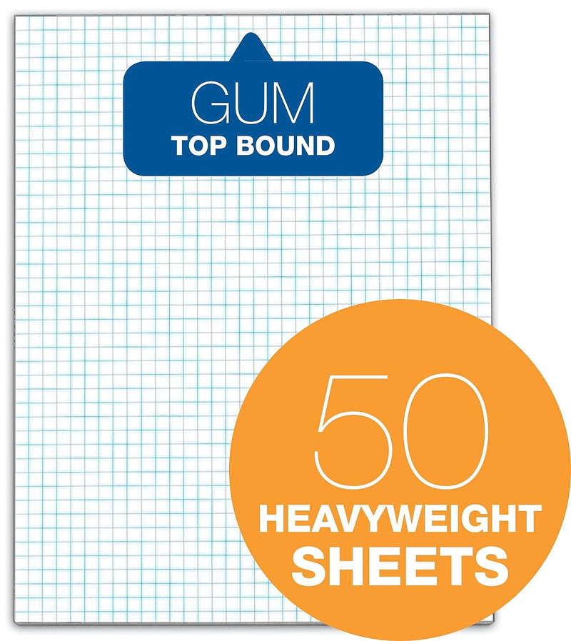 TOPS Graph Pad, 8.5" x 11", Graph, White, 50 Sheets/Pad (TOP 33041)