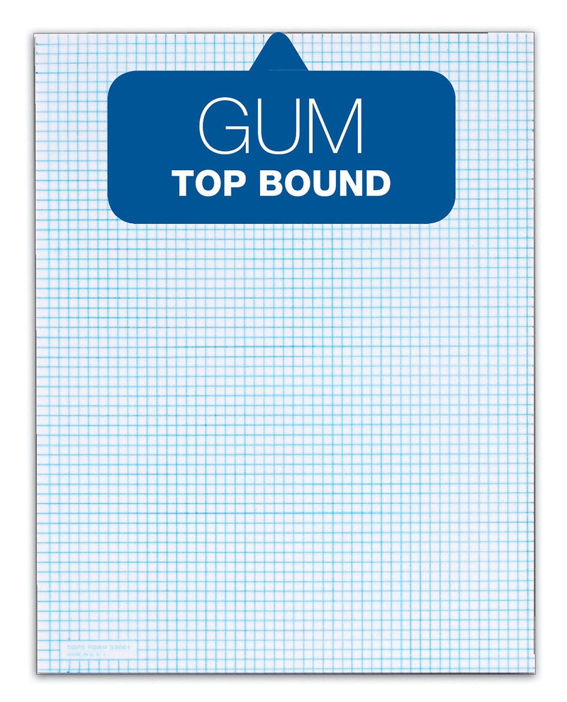 TOPS Graph Pad, 8.5" x 11", Quad Ruled, White, 50 Sheets/Pad (33051)