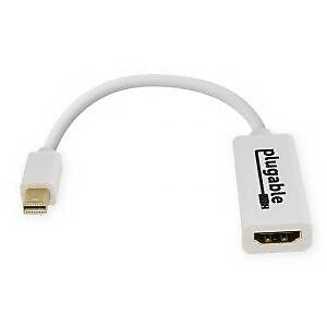 Plugable Mini Display Port to HDMI Male/Female Video Adapter Cable, White (MDPM-HDMIF)