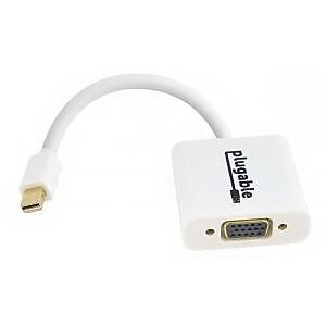 Plugable Mini Display Port to VGA Male/Female Video Adapter Cable, White (MDPM-VGAF)