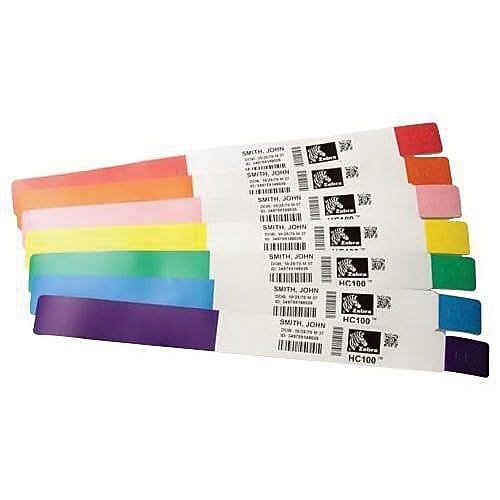 Zebra® Z-Band Fun Permanent Adhesive Wristband for H 2824-Z Printer, Yellow, 4/Roll (10012712-2)