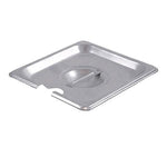 Winco Sixth Size Notched Pan Cover, 6.9" L X 6.4" W X 1.3" H, Silver (SPCS)
