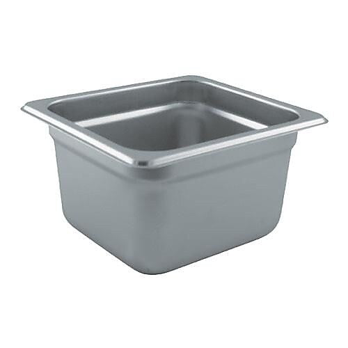Winco Sixth Size 4" (Depth) Steam Table Pan, 7.0" L X 6.4" W X 4.0" H, Silver (SPJL-604)